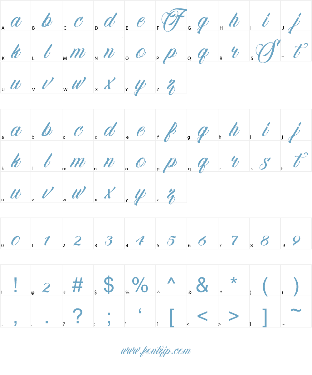 Familia Script Font Character